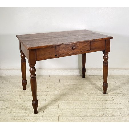 ANTICO PICCOLO TAVOLO PRANZO RETTANGOLARE LEGNO ABETE CASSETT0 TABLE SALA 1800