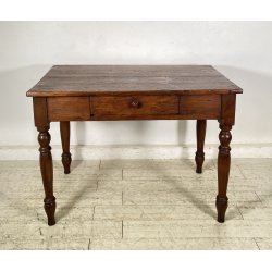 ANTICO PICCOLO TAVOLO PRANZO RETTANGOLARE LEGNO ABETE CASSETT0 TABLE SALA 1800