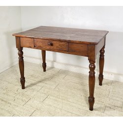 ANTICO PICCOLO TAVOLO PRANZO RETTANGOLARE LEGNO ABETE CASSETT0 TABLE SALA 1800