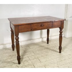 ANTICO PICCOLO TAVOLO PRANZO RETTANGOLARE LEGNO ABETE CASSETT0 TABLE SALA 1800