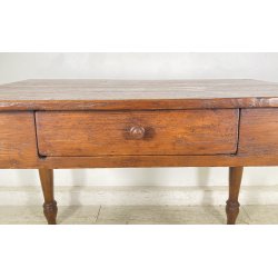ANTICO PICCOLO TAVOLO PRANZO RETTANGOLARE LEGNO ABETE CASSETT0 TABLE SALA 1800