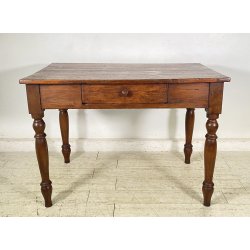 ANTICO PICCOLO TAVOLO PRANZO RETTANGOLARE LEGNO ABETE CASSETT0 TABLE SALA 1800
