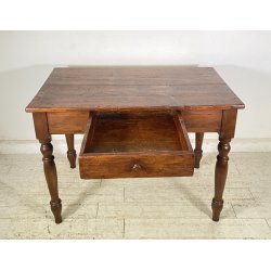 ANTICO PICCOLO TAVOLO PRANZO RETTANGOLARE LEGNO ABETE CASSETT0 TABLE SALA 1800