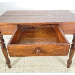 ANTICO PICCOLO TAVOLO PRANZO RETTANGOLARE LEGNO ABETE CASSETT0 TABLE SALA 1800