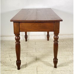 ANTICO PICCOLO TAVOLO PRANZO RETTANGOLARE LEGNO ABETE CASSETT0 TABLE SALA 1800