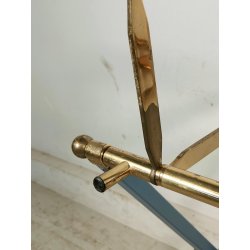 ANTICO PORTA VALIGIE HOTEL anni 60 PIEGHEVOLE Azzurro Oro REGGI VALIGIA ALBERGO