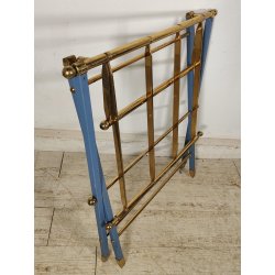 ANTICO PORTA VALIGIE HOTEL anni 60 PIEGHEVOLE Azzurro Oro REGGI VALIGIA ALBERGO