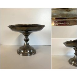 ANTICA ALZATA  CENTROTAVOLA  ALPACCA ARGENTATA F.lli Broggi  Milano ART DECO '30