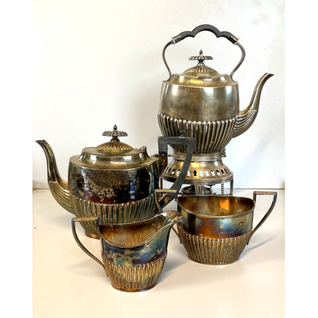 ANTICO SET 4pz. da TE CAFFE  SAMOVAR TEIERA BRICCO LATTE ZUCCHERIERA VITTORIANO