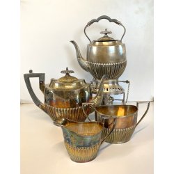 ANTICO SET 4pz. da TE CAFFE  SAMOVAR TEIERA BRICCO LATTE ZUCCHERIERA VITTORIANO