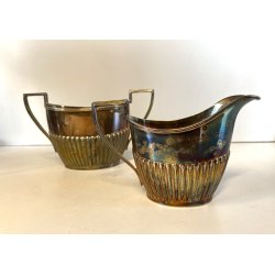 ANTICO SET 4pz. da TE CAFFE  SAMOVAR TEIERA BRICCO LATTE ZUCCHERIERA VITTORIANO