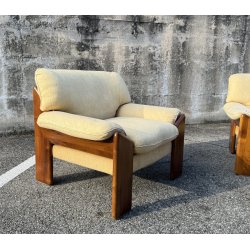 COPPIA POLTRONA Mario Marenco DESIGN 1970 Mobilgirgi ARMCHAIR LEGNO DIVANO ITALY