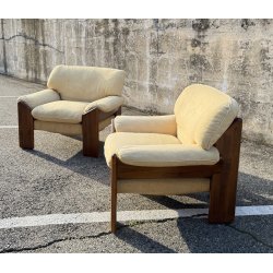 COPPIA POLTRONA Mario Marenco DESIGN 1970 Mobilgirgi ARMCHAIR LEGNO DIVANO ITALY