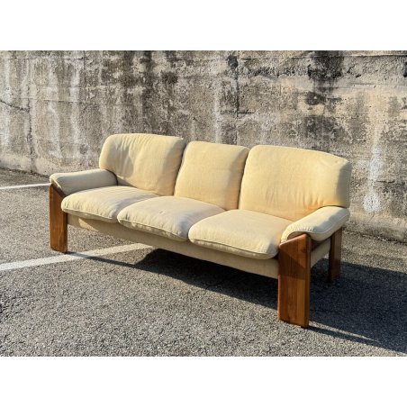 DIVANO Mario Marenco DESIGN 1970 Mobilgirgi ARMCHAIR LEGNO STOFFA POLTRONA ITALY