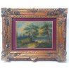 QUADRO P BIANCHI PAESAGGIO MARE MARINA BOSCO ALBERI EPOCA DIPINTO OLIO TAVOLA