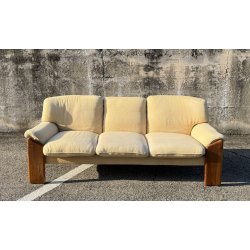 DIVANO Mario Marenco DESIGN 1970 Mobilgirgi ARMCHAIR LEGNO STOFFA POLTRONA ITALY