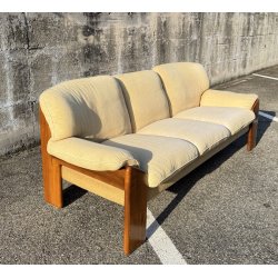 DIVANO Mario Marenco DESIGN 1970 Mobilgirgi ARMCHAIR LEGNO STOFFA POLTRONA ITALY