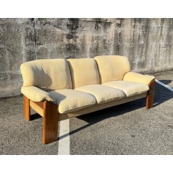 DIVANO Mario Marenco DESIGN 1970 Mobilgirgi ARMCHAIR LEGNO STOFFA POLTRONA ITALY