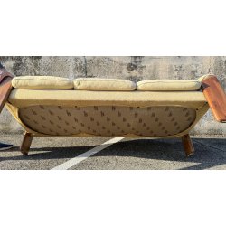 DIVANO Mario Marenco DESIGN 1970 Mobilgirgi ARMCHAIR LEGNO STOFFA POLTRONA ITALY