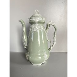 SERVIZIO Caffè 12 pers. PORCELLANA Jugendstil ART NOUVEAU BIANCO VERDE AUSTRIA