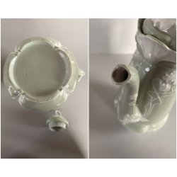 SERVIZIO Caffè 12 pers. PORCELLANA Jugendstil ART NOUVEAU BIANCO VERDE AUSTRIA