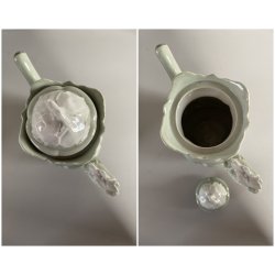 SERVIZIO Caffè 12 pers. PORCELLANA Jugendstil ART NOUVEAU BIANCO VERDE AUSTRIA