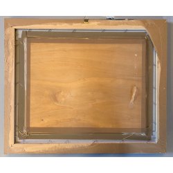 QUADRO DIPINTO OLIO TAVOLETTA A. Pochettino PAESAGGIO COSTIERO MARINA 1976