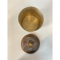 CONTENITORE  BRUTALISTA Celeste Gallinaro METALLO MARTELLATO COPERCHIO '60