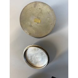 CONTENITORE  BRUTALISTA Celeste Gallinaro METALLO MARTELLATO COPERCHIO '60