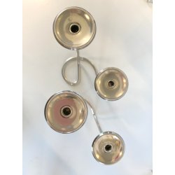 COPPIA PORTACANDELE MODERNISTA CANDELABRO ARGENTATO MID CENTURY MODERN '50