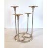 COPPIA PORTACANDELE MODERNISTA CANDELABRO ARGENTATO MID CENTURY MODERN '50