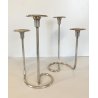 COPPIA PORTACANDELE MODERNISTA CANDELABRO ARGENTATO MID CENTURY MODERN '50