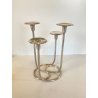 COPPIA PORTACANDELE MODERNISTA CANDELABRO ARGENTATO MID CENTURY MODERN '50