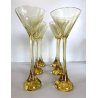 SET 6 BICCHIERI COCKTAIL MOD. Bouquet CRISTALLO Baccarat AMBRA 24cm/h ca. '70