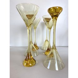 SET 6 BICCHIERI COCKTAIL MOD. Bouquet CRISTALLO Baccarat AMBRA 24cm/h ca. '70