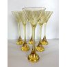 SET 6 BICCHIERI COCKTAIL MOD. Bouquet CRISTALLO Baccarat AMBRA 24cm/h ca. '70