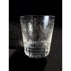 SET 6 BICCHIERI MOD Parme TUMBLER BASSO CRISTALLO BACCARAT DECORO INCISO 9,8cm/h