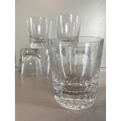 SET 6 BICCHIERI MOD Parme TUMBLER BASSO CRISTALLO BACCARAT DECORO INCISO 9,8cm/h
