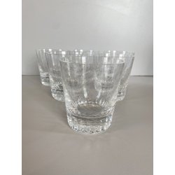 SET 6 BICCHIERI MOD Parme TUMBLER BASSO CRISTALLO BACCARAT DECORO INCISO 9,8cm/h