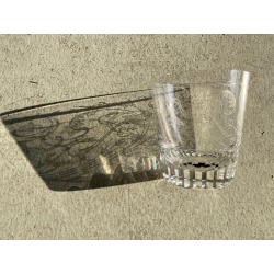 SET 6 BICCHIERI MOD Parme TUMBLER BASSO CRISTALLO BACCARAT DECORO INCISO 9,8cm/h