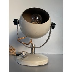LAMPADA da TAVOLO ABATJOURS ORIENTABILE DESIGN ANONIMO EYEBALL LAMP WHITE '60