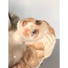 SCULTURA STATUINA CERAMICA POLICROMA Fabris PIERROT DONNA NUDO EROTICO ART DECO