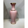 VASO VINTAGE VETRO Murano F.lli Ferro ANFORA ROSA OPALINE ORO NEOCLASSICO 40cm/h