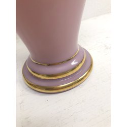 VASO VINTAGE VETRO Murano F.lli Ferro ANFORA ROSA OPALINE ORO NEOCLASSICO 40cm/h