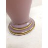 VASO VINTAGE VETRO Murano F.lli Ferro ANFORA ROSA OPALINE ORO NEOCLASSICO 40cm/h