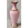 VASO VINTAGE VETRO Murano F.lli Ferro ANFORA ROSA OPALINE ORO NEOCLASSICO 40cm/h