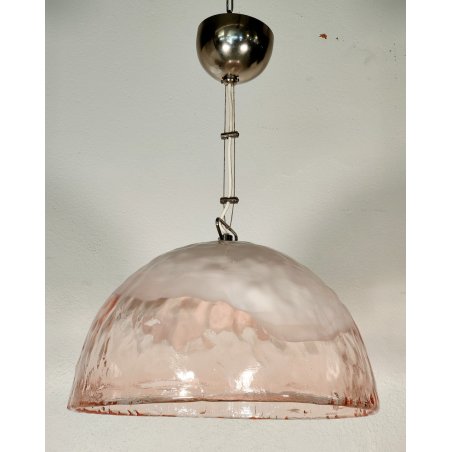 La Murrina LAMPADARIO VETRO MURANO Rosa Bianco ANNI 80 LAMPADA SOFFITTO VINTAGE