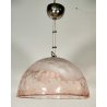 La Murrina LAMPADARIO VETRO MURANO Rosa Bianco ANNI 80 LAMPADA SOFFITTO VINTAGE