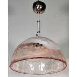 La Murrina LAMPADARIO VETRO MURANO Rosa Bianco ANNI 80 LAMPADA SOFFITTO VINTAGE