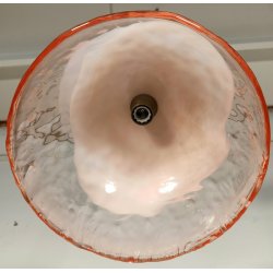 La Murrina LAMPADARIO VETRO MURANO Rosa Bianco ANNI 80 LAMPADA SOFFITTO VINTAGE